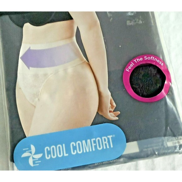 Maidenform Flexees Thong Womens PLUS SIZE 3XL Black Shapewear Panty Cooling NWT - Picture 3 of 5